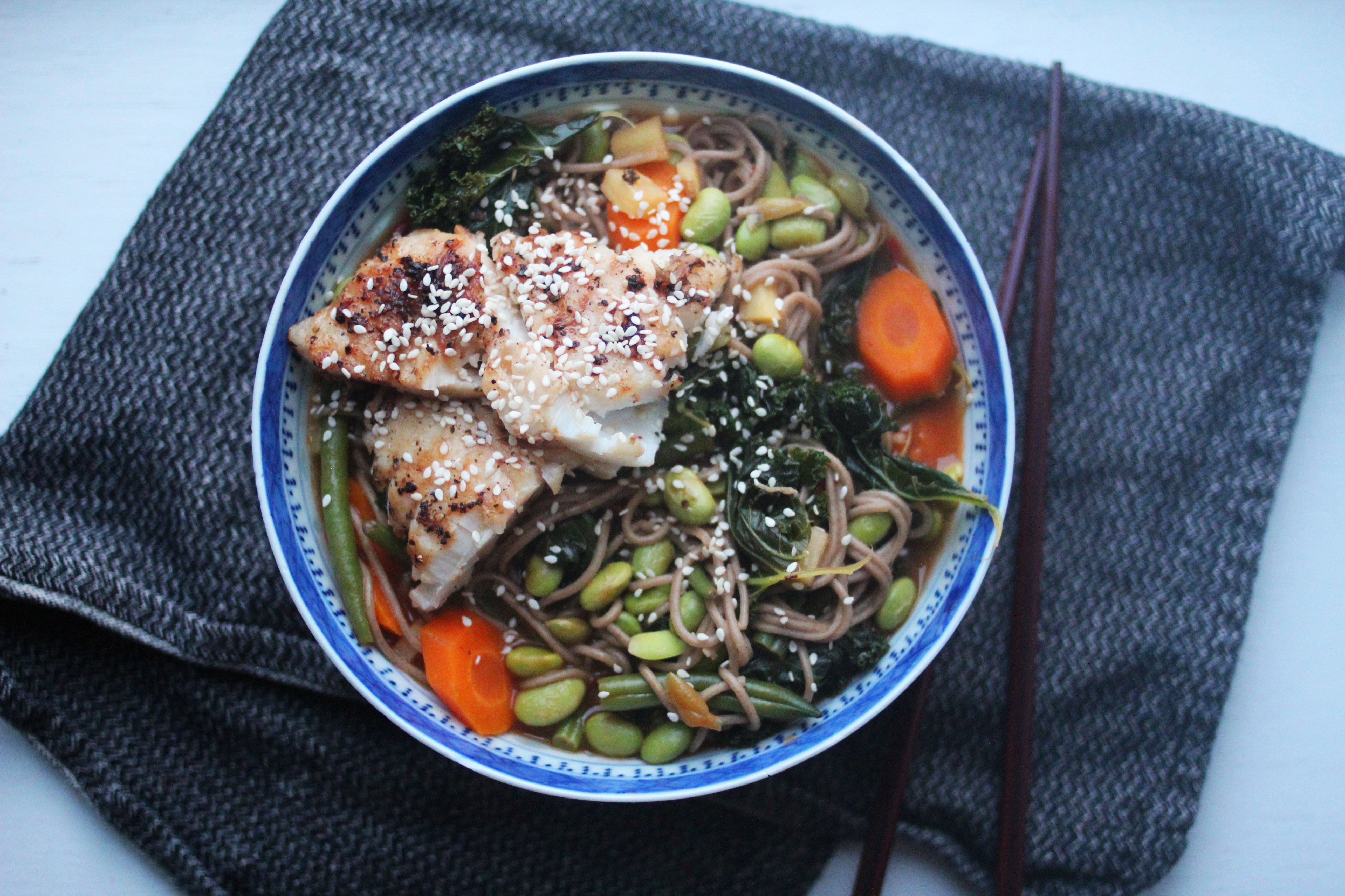 Nudelsoppa med torsk