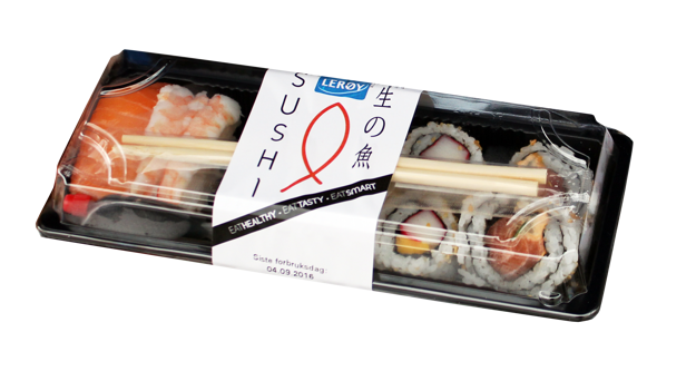 Sushi produktforpakning