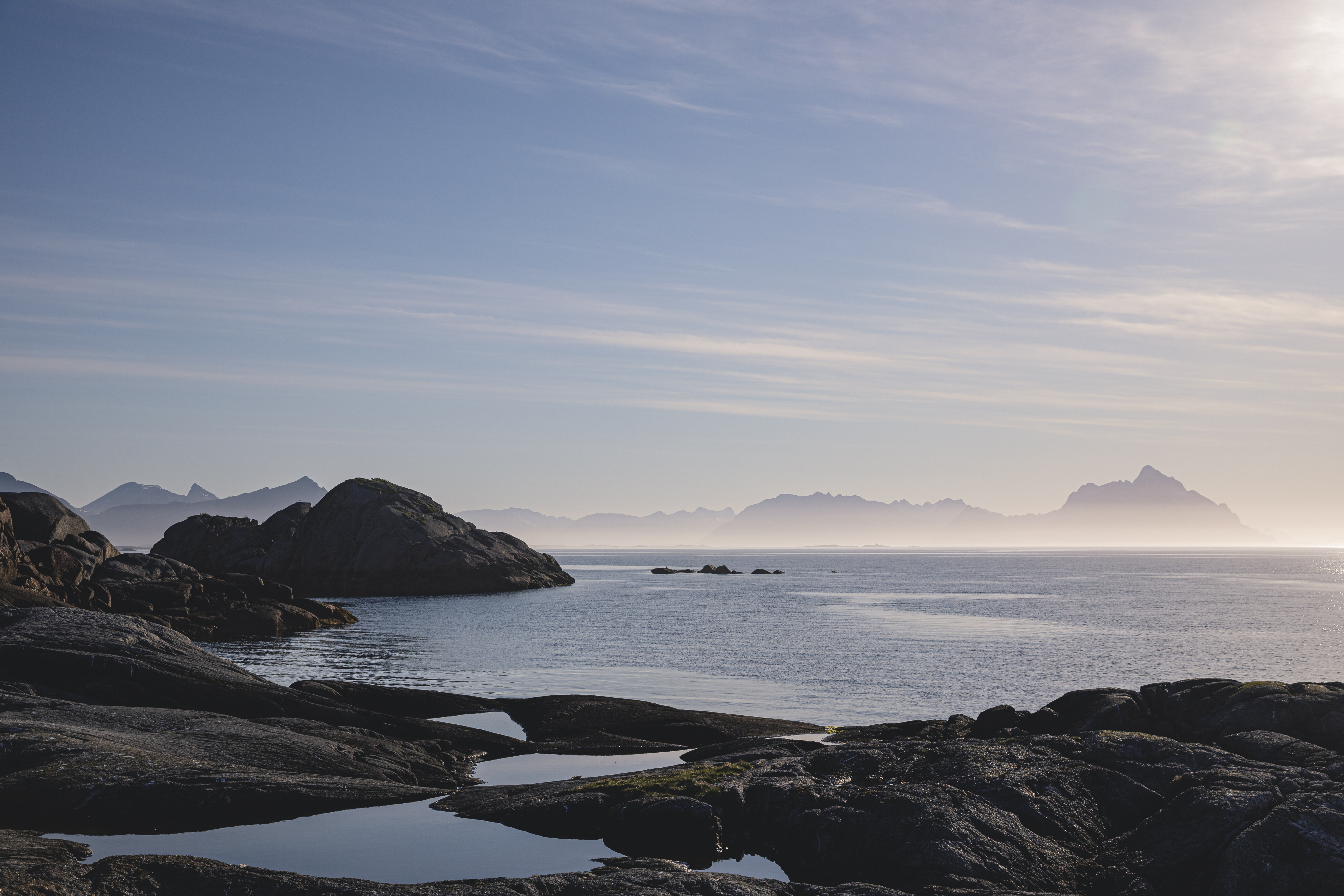 Norwegian fjord in sunshine
