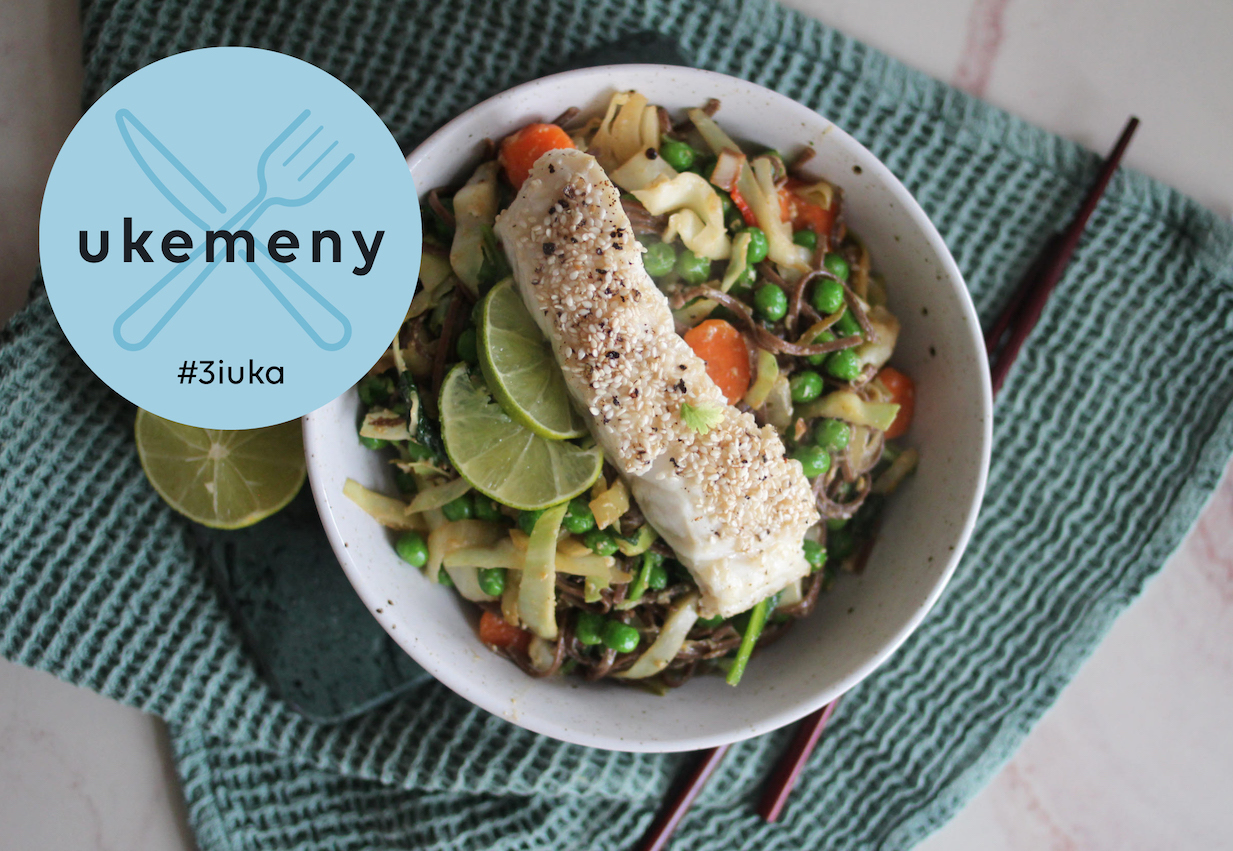 Pad thai med bakt steinbit