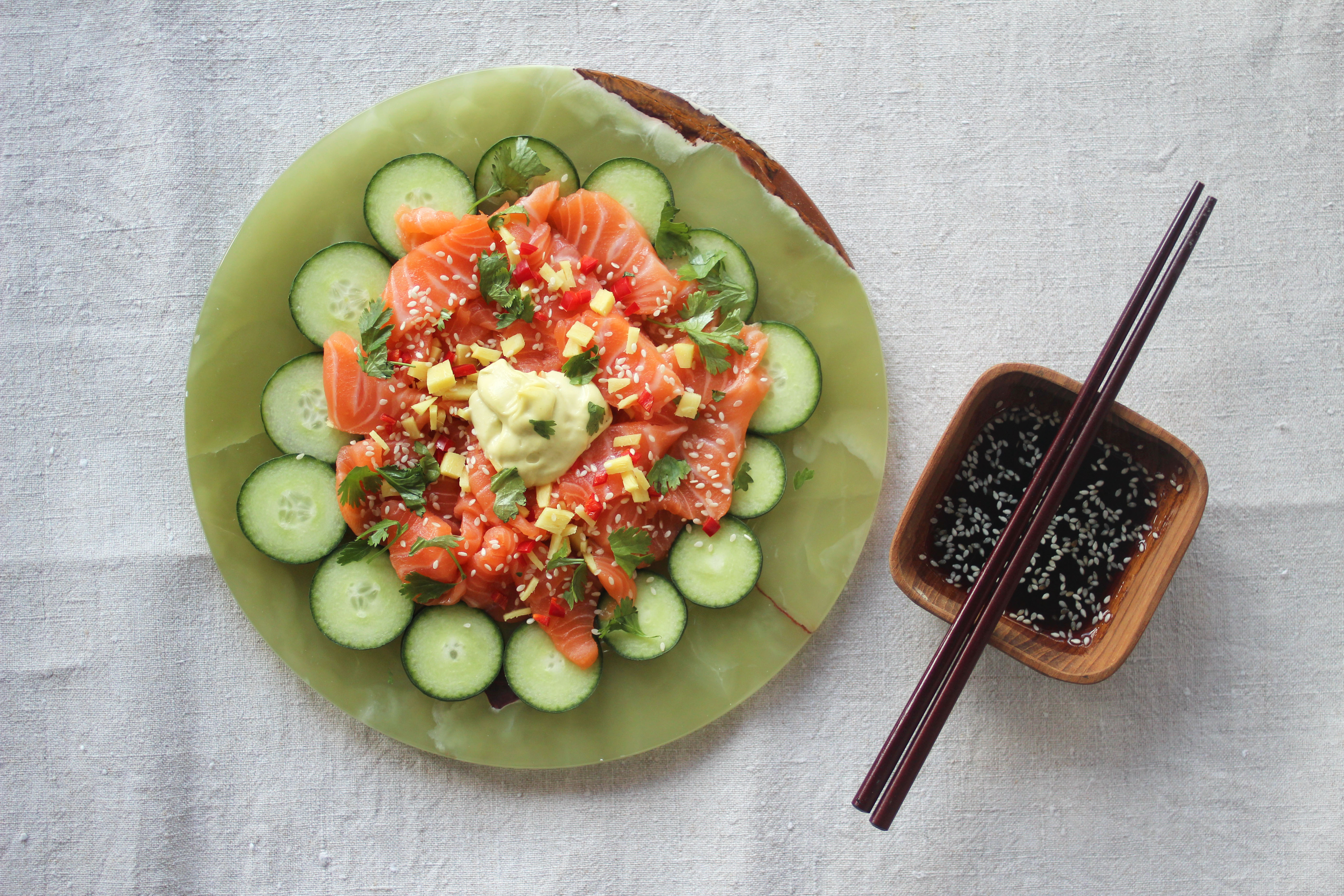 Sashimi med wasabikrem